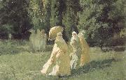Cesare Biseo The Favorites from the Harem in the Park oil on canvas